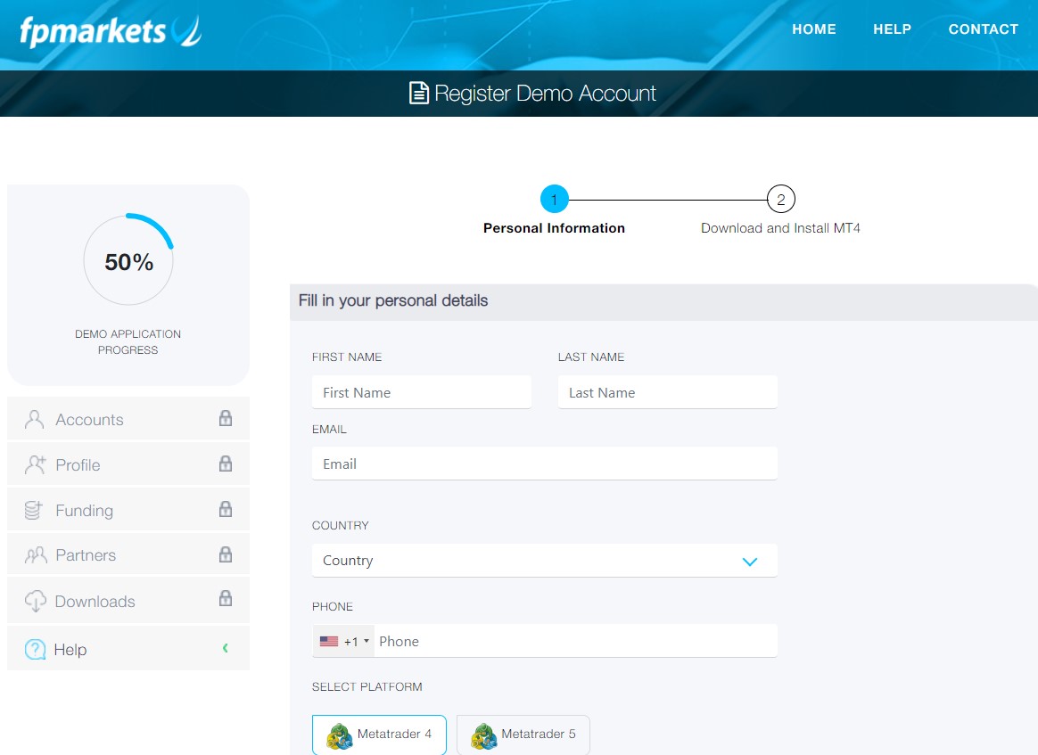 Fp Markets demo hesap